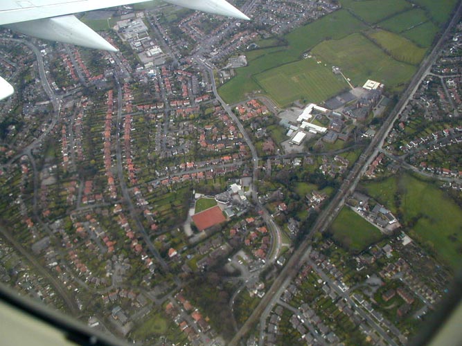 Aerial view of Hilltop Avenue Cheadle hulme