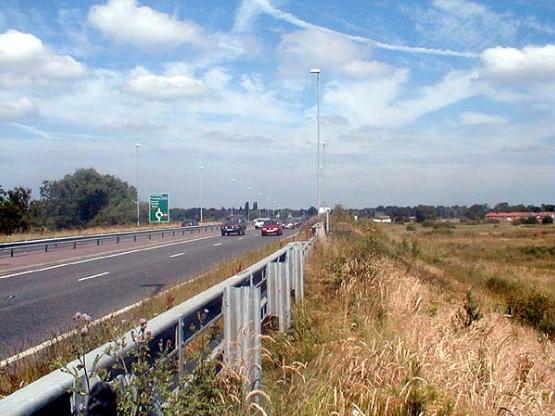 Cheadle Hulme Bypass and the encroaching houses on the Bradshaw Hall estate (1999)